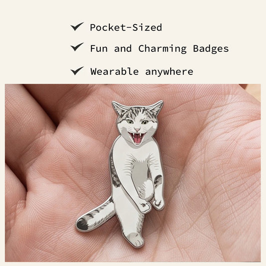 Karate Cat Meme Enamel Pin