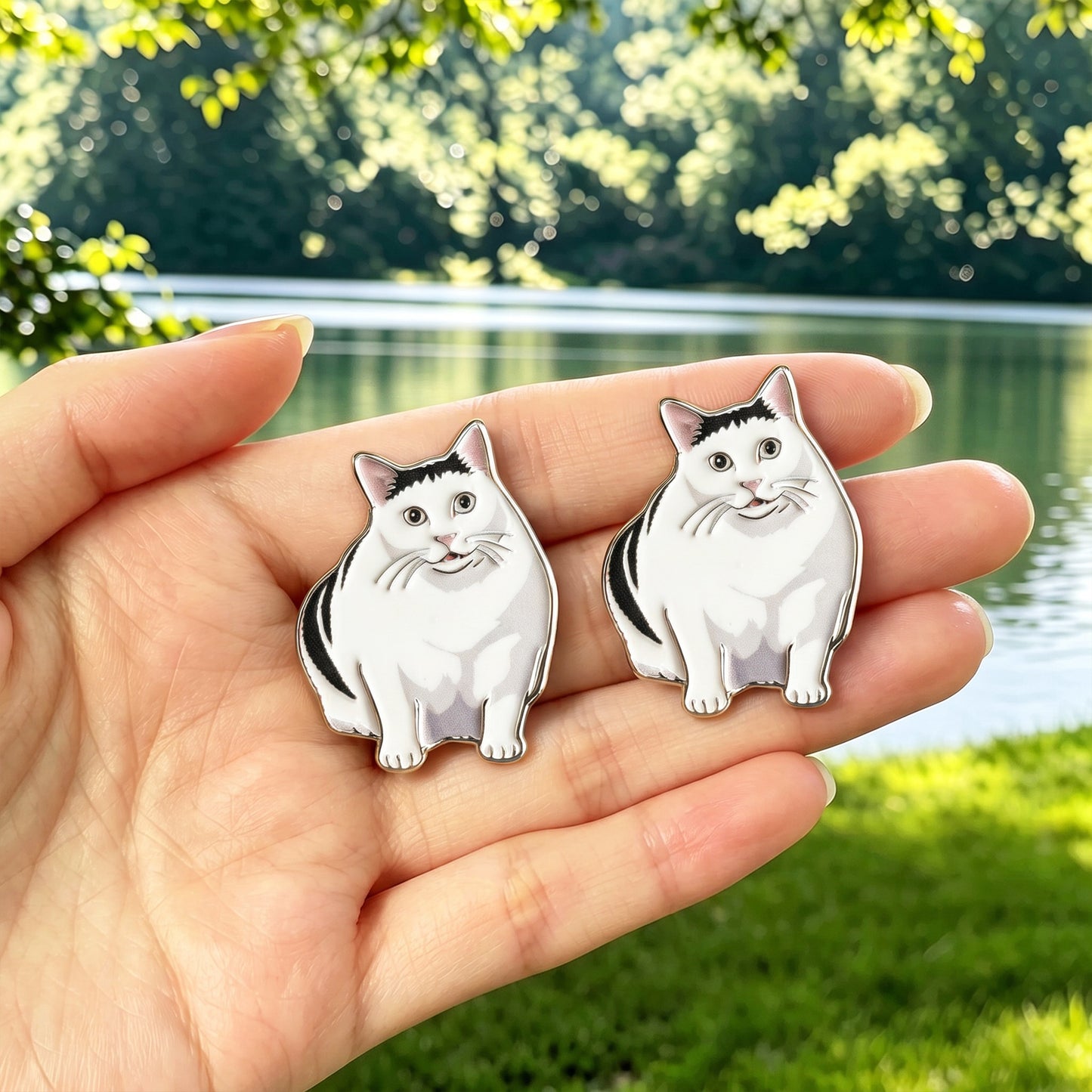 Confused Cat Enamel Pin