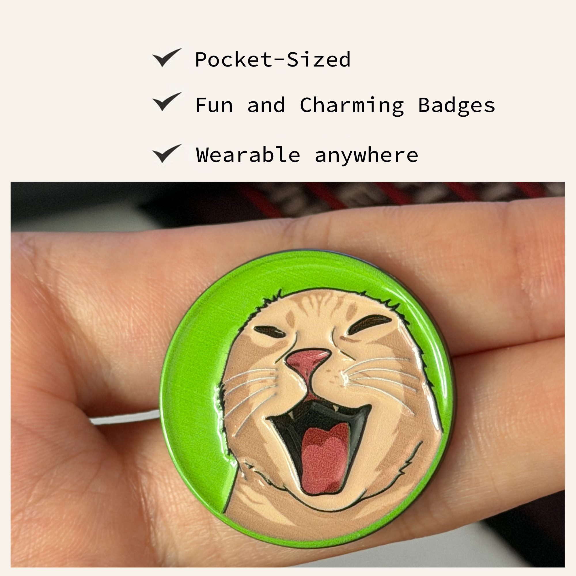 Funny Cat Badge