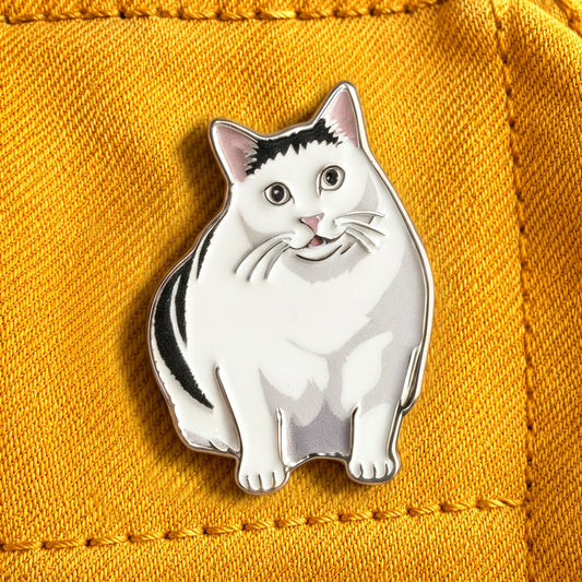 Confused Cat Enamel Pin