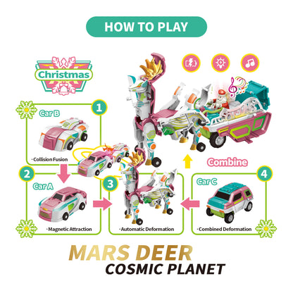 3-in-1 Transforming Robot Car Toy with Lights & Sounds – Mars Horse & Mars Deer