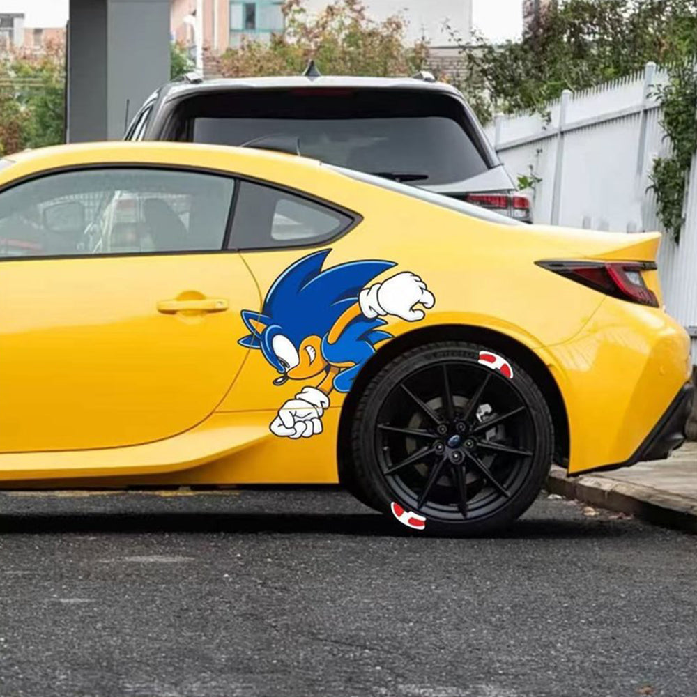 SonicWheel Funny Hedgehog Car Sticker – Cute Vinyl Decal