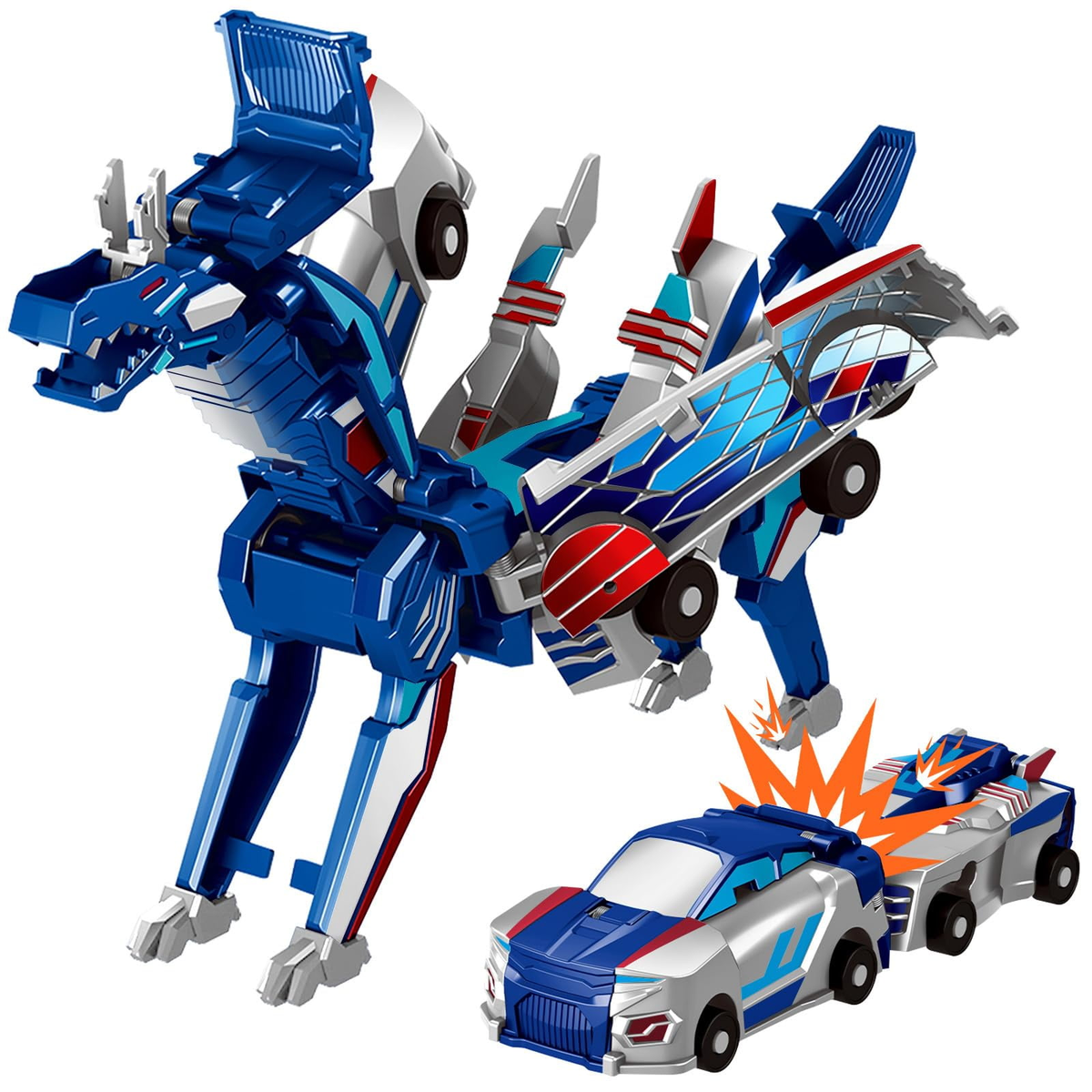 3-in-1 Transforming Robot Car Toy with Lights & Sounds – Mars Horse & Mars Deer