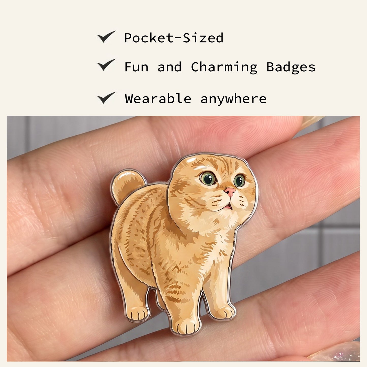 Shocked Cat Enamel Pin