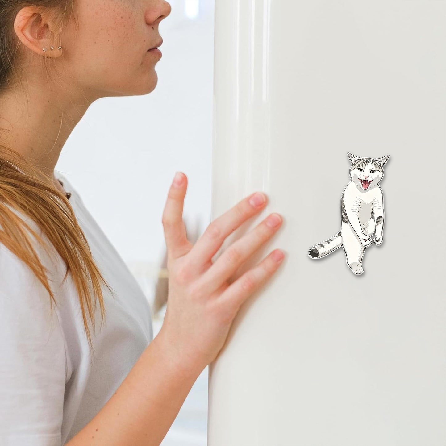 Karate Cat Meme Magnetic Fridge Magnet
