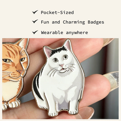 Confused Cat Enamel Pin