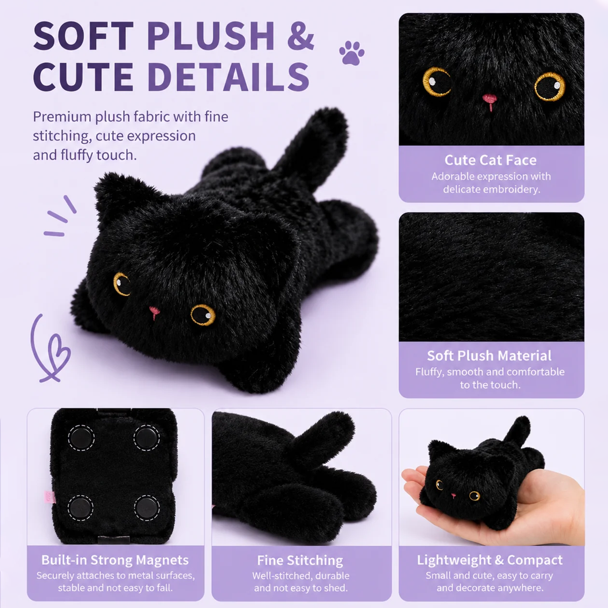Magnetic Car Plush – Cute Animal Car Accessory