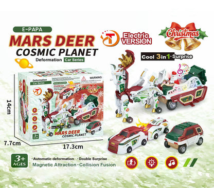 3-in-1 Transforming Robot Car Toy with Lights & Sounds – Mars Horse & Mars Deer