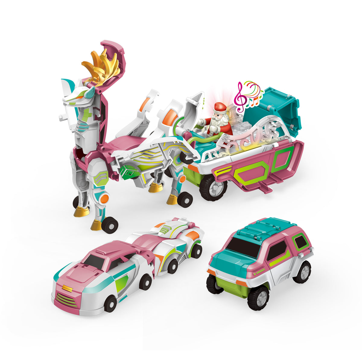 3-in-1 Transforming Robot Car Toy with Lights & Sounds – Mars Horse & Mars Deer