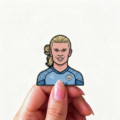 Erling Haaland Goal Machine Metal Enamel Pin Badge – Limited Edition