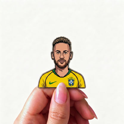 Neymar Jr. Brazilian Flair Metal Enamel Pin Badge – Limited Edition