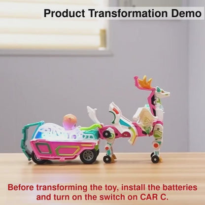 3-in-1 Transforming Robot Car Toy with Lights & Sounds – Mars Horse & Mars Deer