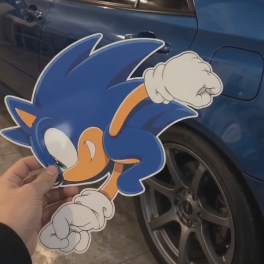 SonicWheel Funny Hedgehog Car Sticker – Cute Vinyl Decal